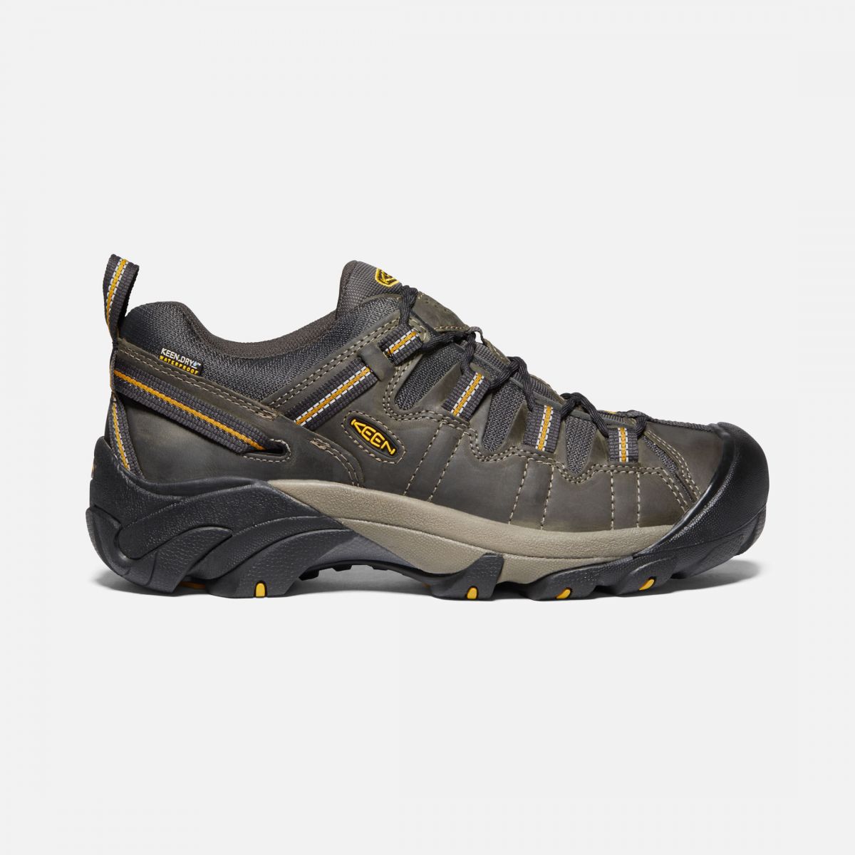 KEEN Men's Targhee II Waterproof Hiking Shoe Raven/Tawny Olive - 1012213
