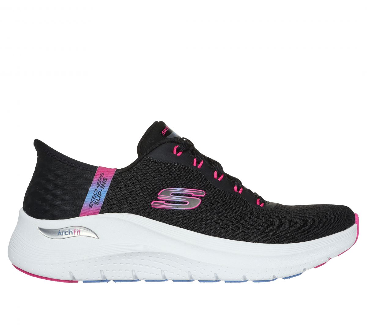 Skechers Women's Slip-ins: Arch Fit 2.0 - Easy Chic Sneakers Black/Hot Pink - 150066-BKHP