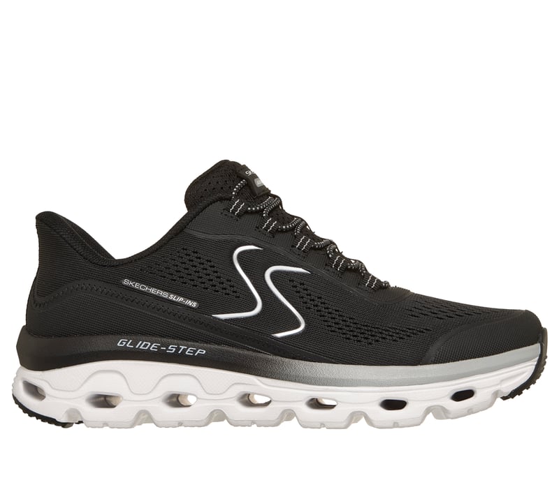 Skechers Womens Slip-ins: Glide-Step Sole Slip-in Shoe Black/White - 180272-BKW