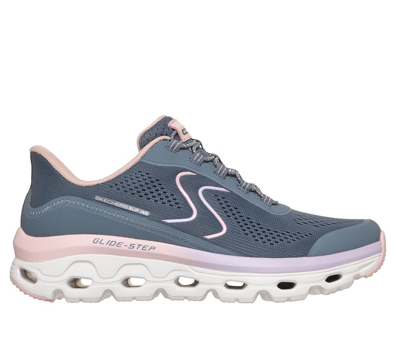 Skechers Womens Slip-ins: Glide-Step Sole Slip-in Shoe Slate/Pink - 180272-STLP