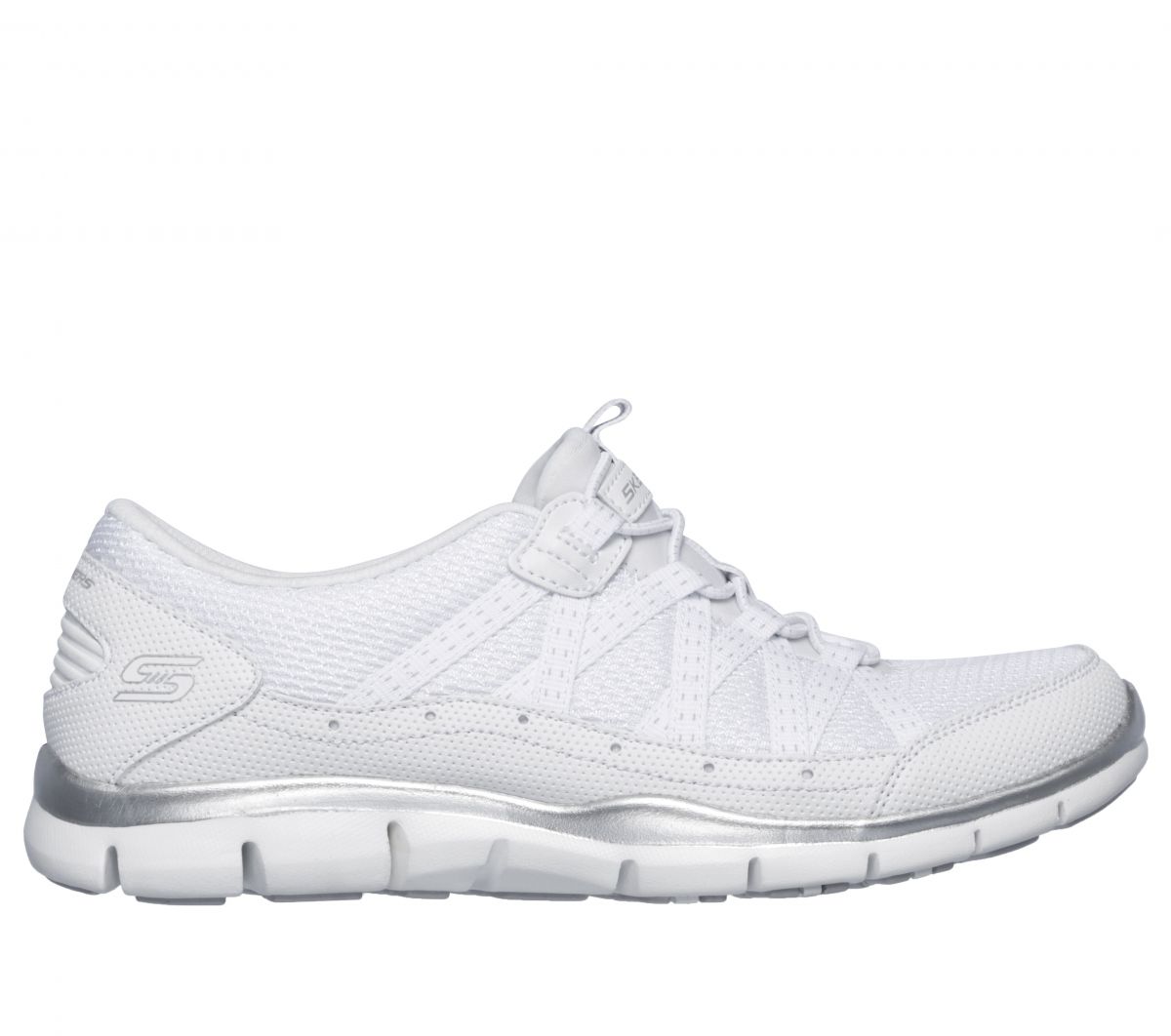Skechers Women's Gratis - Strolling Sneaker White/Silver - 22823-WSL