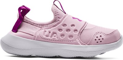 Under Armour Girls' Pre-School UA Runplay Running Shoes Pink Fog/White/Strobe - 3024216-603