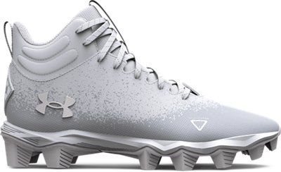 Under Armour Boys' UA Spotlight Franchse RM 2.0 Jr Football Cleats White/White/Metallic Silver - 3025087-100