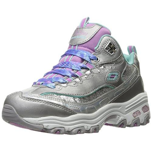 Skechers Kids D'Lites - Wild Bling Sneaker SIlver/Aqua - 80548L