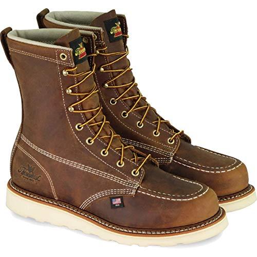 Thorogood Men's 8" American Heritage Moc Toe MAXWear Wedge™ Steel Toe Work Boot Brown Trail Crazyhorse Leather - 804-4478