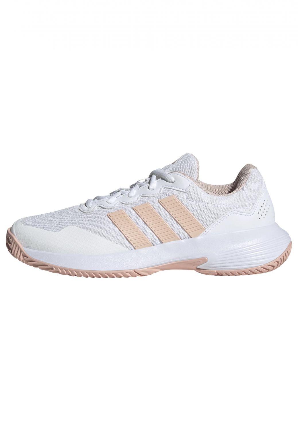 Adidas Women's Gamecourt 2 Tennis Court Shoe White/Blush Pink/White - KI0785