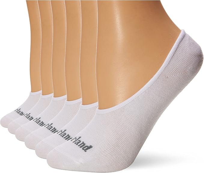 Timberland Women's Basic Low Liner Socks White (6 pairs) - 43TB300123TA-100