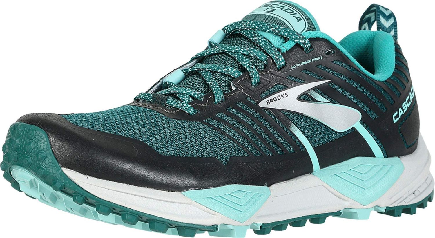 Brooks Womens Cascadia 13 - Teal/Aqua/Grey - B - 12.0