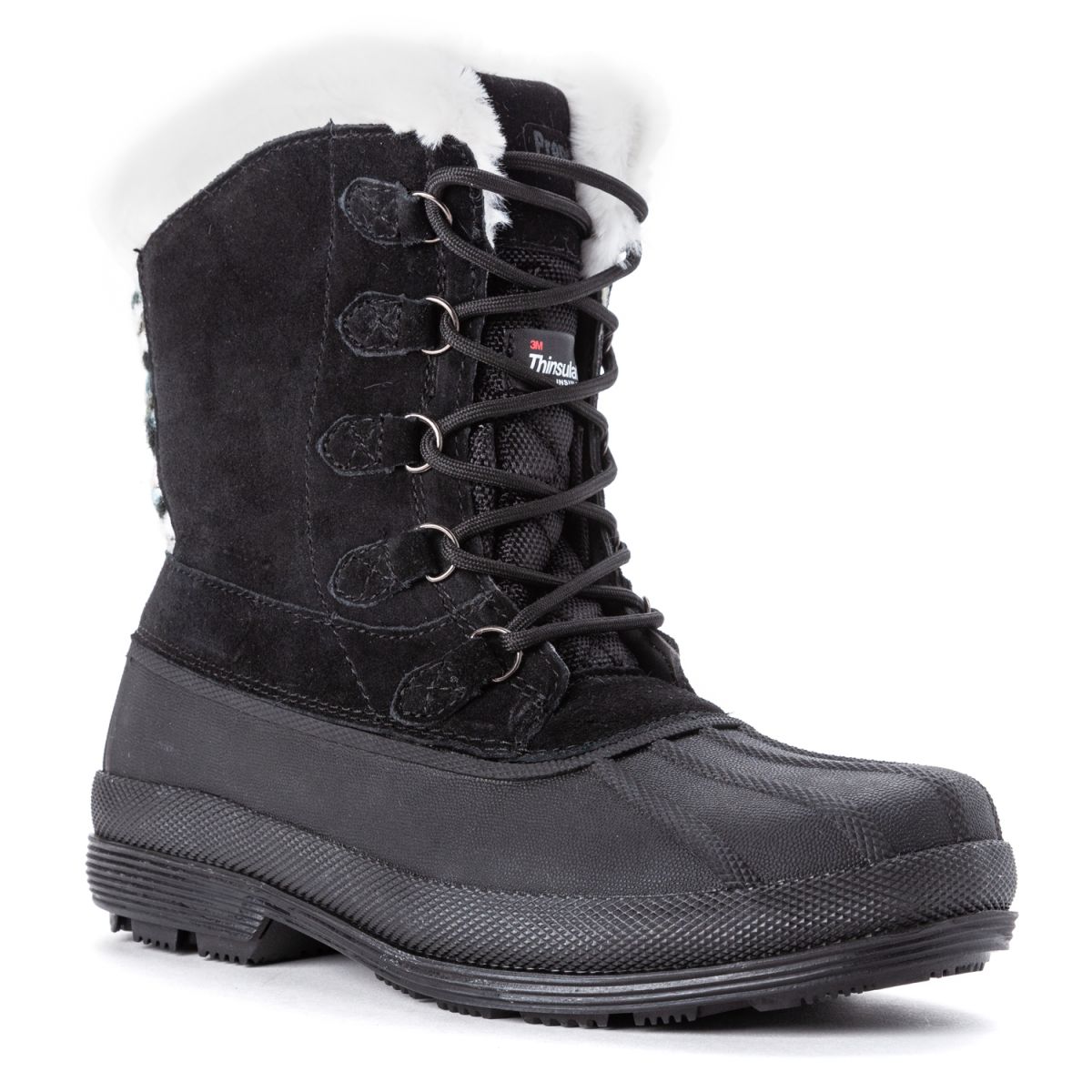 Propet Women's Lumi Tall Lace Boot Black/White - WBX002SBLW