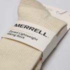 Merrell Unisex Zoned Lightweight Hiking Crew Sock 1 pair per pack, White,5-9.5 Women's /5-8.5 Men's
