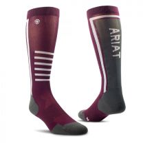 Ariat Unisex AriatTEK Slimline Performance Socks Mulberry/Ebony (one size fits most) - 10041195
