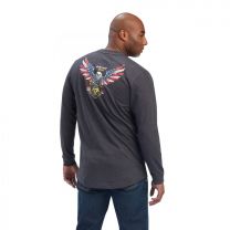 Ariat Men's Rebar Cotton Strong American Raptor T-Shirt Charcoal Heather - 10041422