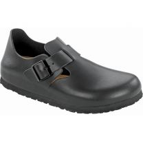 BIRKENSTOCK Unisex London Soft Footbed Black Leather (regular width) - 1016680
