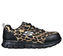 SKECHERS WORK Women's Sure Track- Saivy Composite Toe Work Shoe Leopard - 108083-LPD