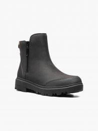 BOGS Women's Holly Zip Leather Waterproof Rain Boot Black - 72840-001