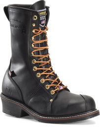 CAROLINA Men's 10" Linesman Steel Toe USA Made Work Boot Black - 1905