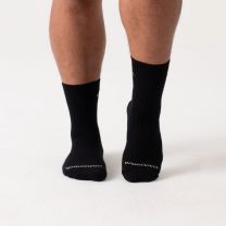 WIDE OPEN SOCKS Men's Solid Cushioned Micro Crew Sock Black - 9001-BLACK
