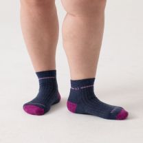 WIDE OPEN SOCKS Women’s Single Stripe Cushioned Quarter Sock Denim - 9501-DENIM