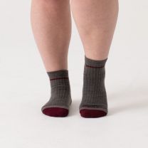 WIDE OPEN SOCKS Women’s Single Stripe Cushioned Quarter Sock Taupe - 9501-TAUPE