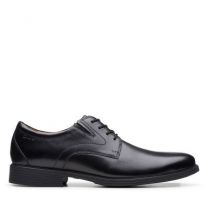 Clarks Men's Whiddon Plain Toe Oxford Black Leather - 26152918