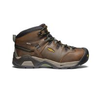 KEEN Utility Men's Detroit XT Mid Steel Toe Waterproof Work Boot Cascade Brown/Bronze Green - 1020085