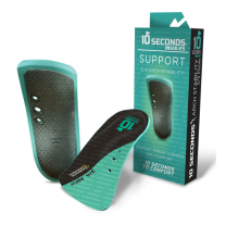 10 Seconds® Unisex 3/4 Arch Stability Performance Insoles Teal (1 pair) - 170E