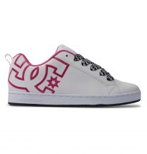 DC Shoes Women's Court Graffik Shoes White/Pink/Battleship - 300678-WNB