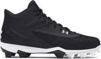 Under Armour Men's UA Leadoff Mid 3.0 Baseball Cleats Black/Black/White - 3027446-001