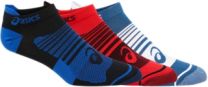 ASICS Men's Quick Lyte Plus 3-pack Ankle Socks Performance Black/Asics Blue/Speed Red - 3031A027-003
