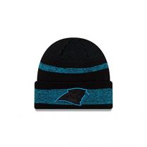 New Era Men's Black Carolina Panthers 2021 NFL Sideline Tech Cuffed Knit Hat
