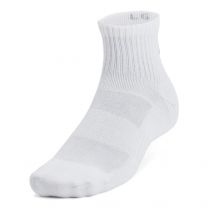 Under Armour Unisex-Adult Training Cotton Quarter Socks 6 Pack, (100) White/White/Black, Small