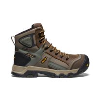 KEEN Utility Men's Davenport Mid All Leather Waterproof Composite Toe Work Boot Shitake/Forest Night - 1016962