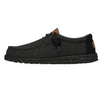 HEY DUDE Shoes Men's Wally Washed Canvas Black/Black - 40296-060