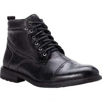 Propet Men's Ford Lace Up Boot Black Leather - MDX032LBLK
