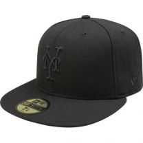 New Era York Mets 59FIFTY Black on Black Fitted Hat