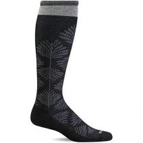 Sockwell Women's Full Floral Wide Calf Fit Moderate Graduated Compression Socks Black - SW63W-900