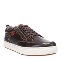 Propet Men's Karsten Zip-Up Sneaker Brown Leather - MCA132LBR