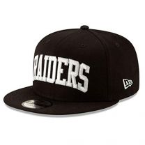 New Era Men's Black Las Vegas Raiders Throwback Wordmark 9FIFTY Adjustable Snapback Hat