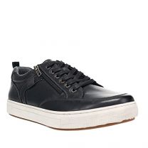 Propet Men's Karsten Zip-Up Sneaker Black Leather - MCA132LBLK