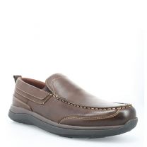 Propet Men's Preston Leather Slip On Boat Shoes Coffee - MCX094LCF