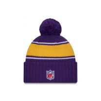 New Era Men's Purple Minnesota Vikings 2024 Sideline Cuffed Knit Hat with Pom