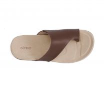 Strive Capri 4 Women’s Orthotic Sandals with Arch Support, Leather Toe Loop Sandals for Plantar Fasciitis, Comfortable Summer Sandals for Women, Tan, Size 6