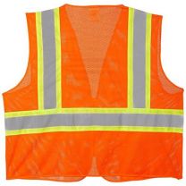 Radians SV22-2ZGM-M Polyester Mesh Economy Class 2 High Visibility Zipper Closure Vest with Two-Tone Trim