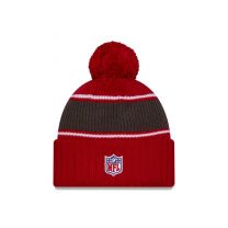 New Era Men's Red Tampa Bay Buccaneers 2024 Sideline Cuffed Knit Hat with Pom