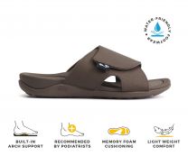Strive Dune Women’s Orthotic Water-Friendly Slide Sandals with Arch Support, Adjustable Comfort Sandals for Walking & Summer Wear, Chocolate Size 11