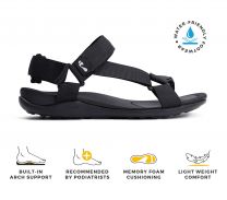 Strive Drift Orthotic Women’s Sandals with Arch Support, Adjustable Walking Sandals with Back Strap, Comfortable Hiking Footwear for Women, Black, 9