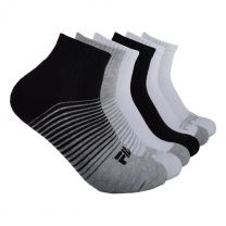FILA Women's Gradient Half Cushion Quarter Socks White & Black (6 pairs) - 43FL358595TA-WAB