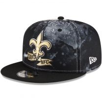 New Era Men's Cream New Orleans Saints 2022 Sideline 9FIFTY Ink Dye Snapback Hat