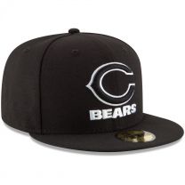 New Era Adult Men NFL Black with White 59FIFTY