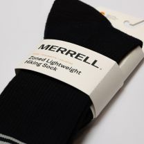 Merrell -men's and -women's Zoned Lightweight Cushion Wool Hiking Crew Socks-1 Pair Pack-Breathable Unisex Arch Support, Black, Small-Medium